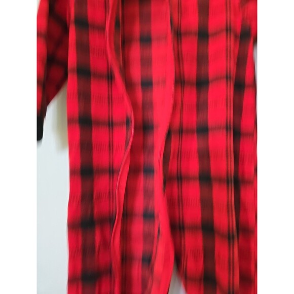 Carter's Bear Fleece PJ Footie Sleeper Toddler Buffalo Plaid Red 2T Christmas - Picture 7 of 11